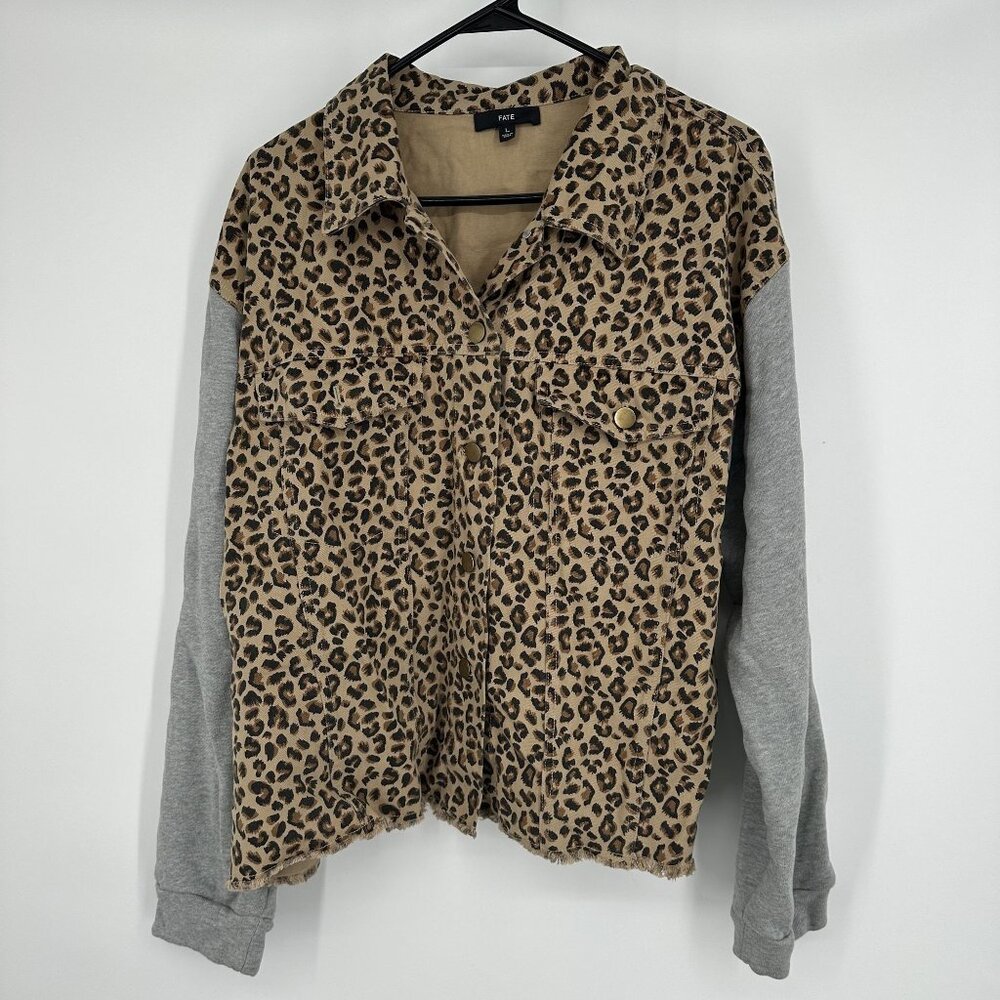 Fate Cheetah Print Jacket Size Large button down